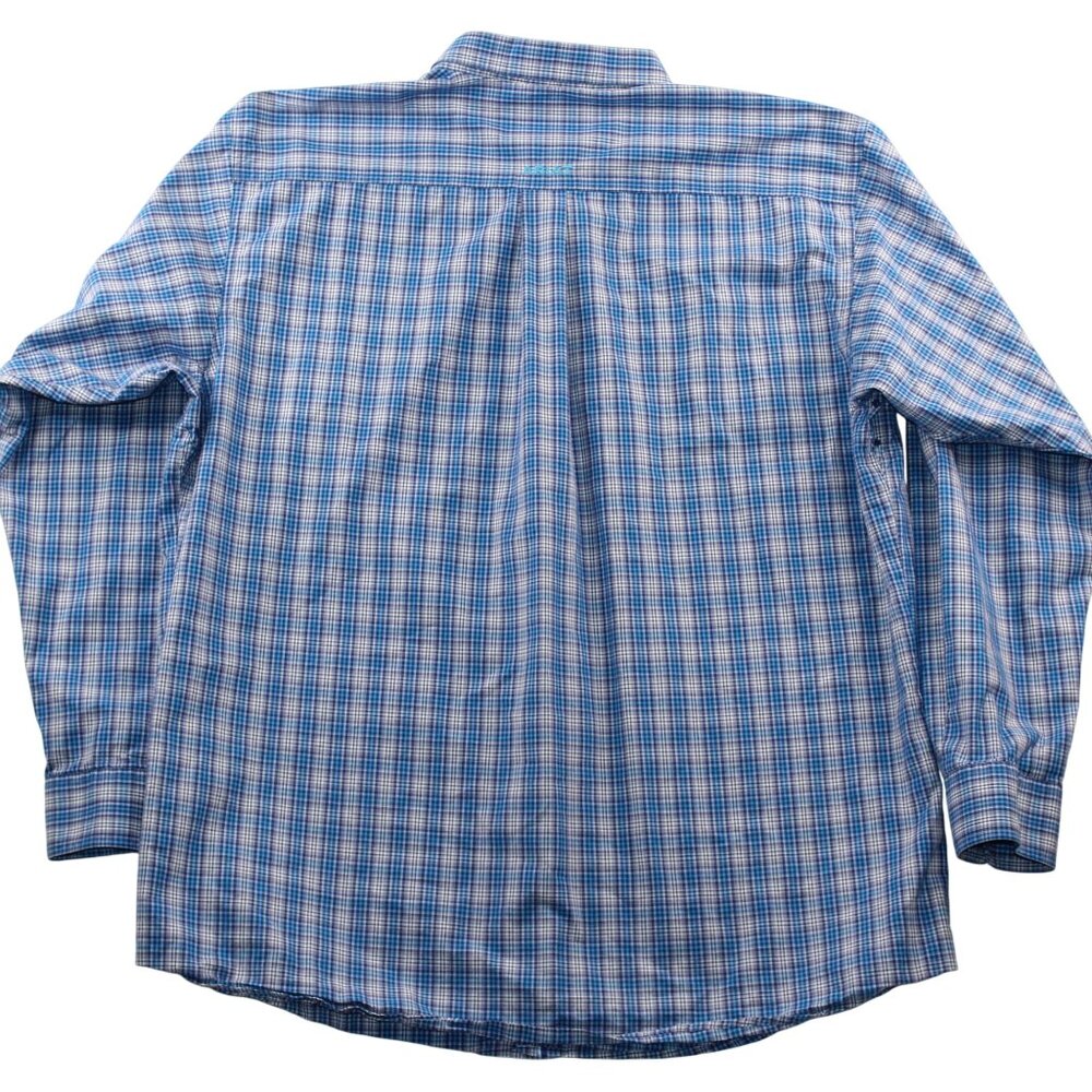Ariat Pro Series 2XL Fitted Long Sleeve Blue Checkered Cowboy Western Shirt - Picture 2 of 12